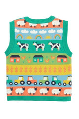 Frugi Tavi Knitted Tank Top - Farm Life Fair Isle