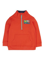 Frugi Handy Half Zip Sweatshirt - Papaya/Outdoors