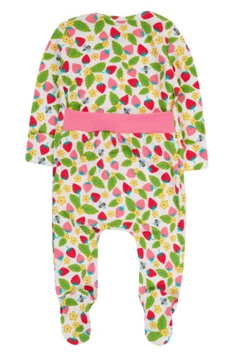 Frugi Easy Dressing Printed Babygrow - Strawberry Field