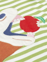 Frugi Sid Applique T-Shirt - Lime Stripe/Horse