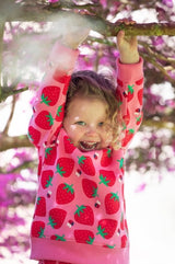 Frugi Easy On Printed Jumper - Strawberry Pals