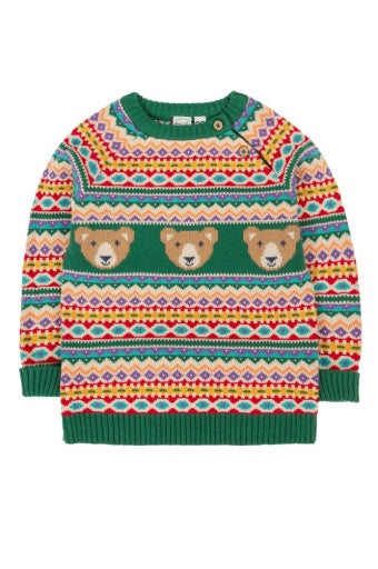 Frugi Fowey Fairisle Knitted Jumper - Bear Fair Isle