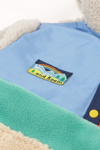 Frugi Casey Colour Block Fleece - Moss/Multi Colourblock