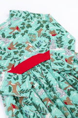 Frugi Party Skater Dress - Festive Forest