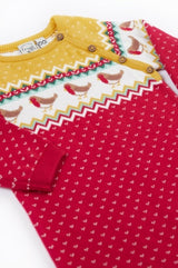 Frugi Lumi Knitted Romper - Festive Fair Isle