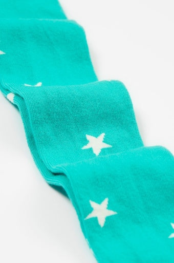 Frugi Norah Tights - Pacific Aqua/Stars