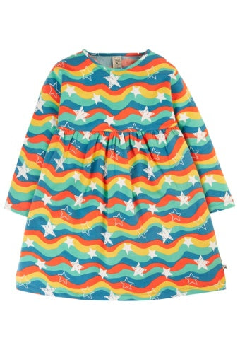 Frugi Cosy Amelia Dress - Wavy Stars