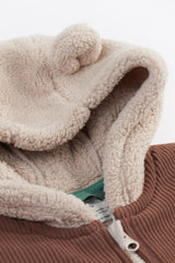 Frugi Cord Ted Snuggle Suit - Twig/Teddy Bear