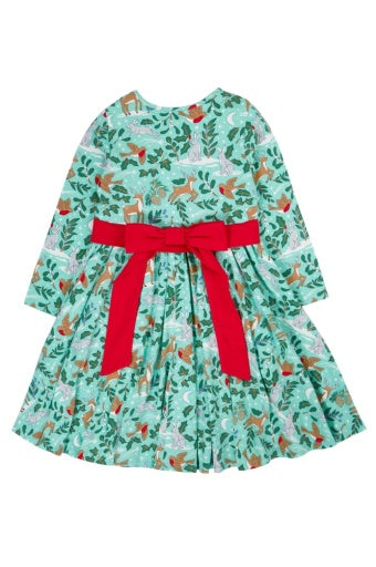 Frugi Party Skater Dress - Festive Forest