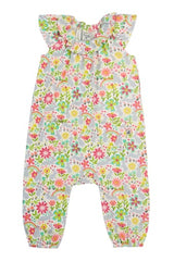 Frugi Peony Playsuit - Soft White/Bunny Bounce