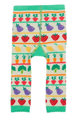 Frugi Little Knitted Leggings - Veg Fair Isle/Veg Pals