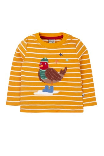 Frugi Discovery Applique Top - Gold Breton/Robin