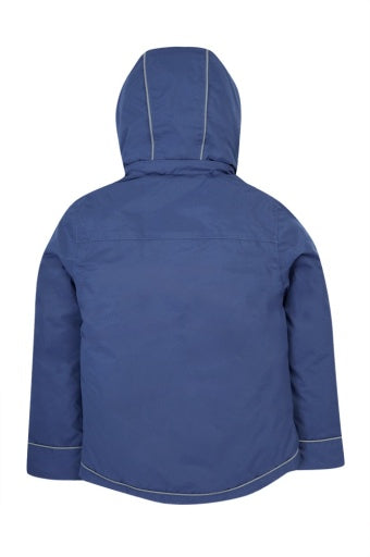 Frugi Rambler 3 In 1 Coat - Navy Blue/Autumn Stripe