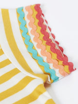 Frugi Thea Ric Rac T-Shirt - Bumblebee Stripe/Rainbow