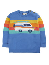Frugi Elwood Knitted Jumper - Cobalt/Campervan
