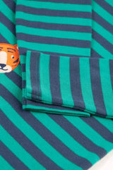 Frugi Bobby Applique Top - Iguana Stripe/Tiger