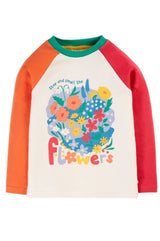 Frugi Tamar Raglan Top - Soft White/Flowers