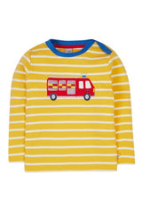 Frugi Orion Applique Top - Bumblebee Breton/Fire Engine