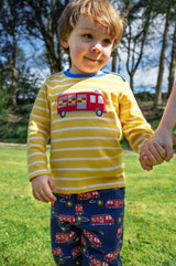 Frugi Orion Applique Top - Bumblebee Breton/Fire Engine