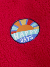 Frugi Glen Ted Fleece Jacket - True Red/Happy
