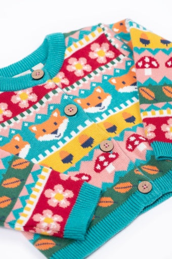 Frugi Robyn Fairisle Cardigan - Fox Fair Isle