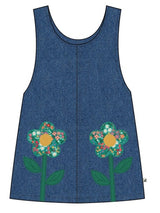 Frugi Stephanie Pinafore Dress - Mid Denim/Wildflower