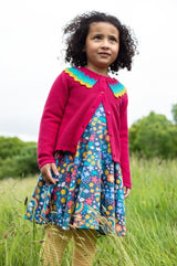 Frugi Wrenly Collared Cardigan - Lingonberry