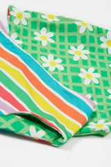 Frugi Tegan Reversible Tankini - Summer Stripe/Green Daisy