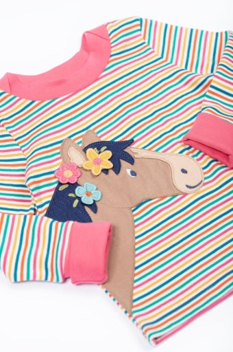 Frugi Easy On Top - Multi Stripe/Horse