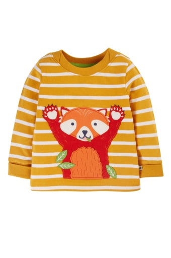 Frugi Easy On Top - Gold Breton Stripe/Red Panda