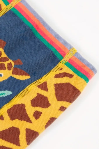 Frugi Little Knitted Leggings - Giraffe Print