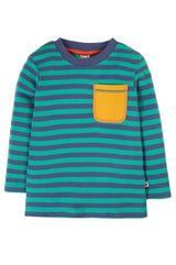 Frugi Piran Pocket Top - Iguana Stripe