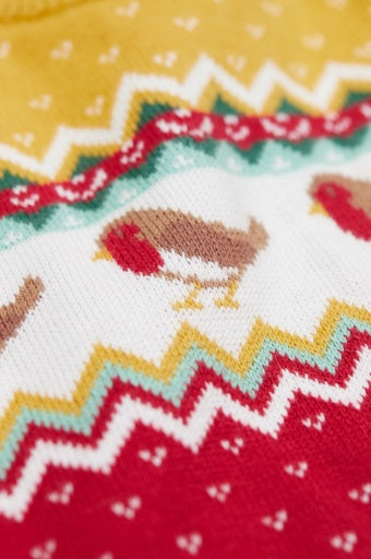 Frugi Lumi Knitted Romper - Festive Fair Isle