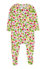 Frugi Easy Dressing Printed Babygrow - Strawberry Field