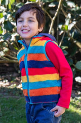 Frugi Rambler 3 In 1 Coat - Navy Blue/Autumn Stripe