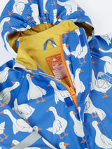 Frugi Puddle Buster Printed Rain Mac - Cobalt Goose