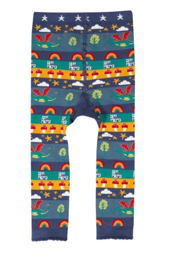 Frugi Little Knitted Leggings - Dragon Fair Isle