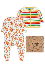 Frugi Scrumptious Babygrow Gift Set - Squirrel Friends