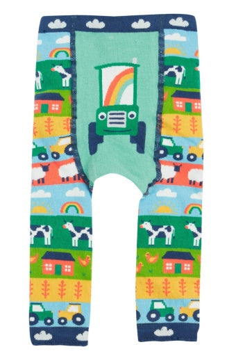 Frugi Little Knitted Leggings - Farm Fair Isle/Tractor