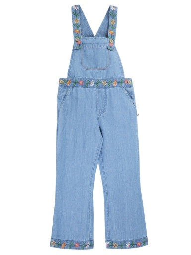 Frugi Denim Flared Dungaree - Denim/Flower