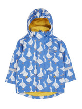 Frugi Puddle Buster Printed Rain Mac - Cobalt Goose