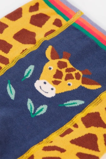 Frugi Little Knitted Leggings - Giraffe Print