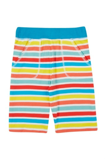 Frugi Sunny Shorts - Sea Rainbow Stripe