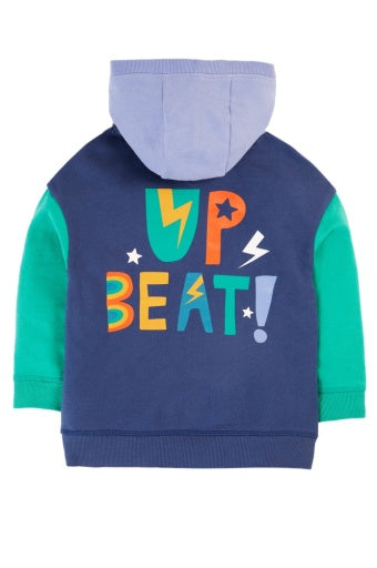 Frugi Bowen Colour Block Hoodie - Grape/Up Beat