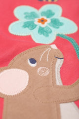 Frugi Adventure Applique Top - Rose/Mouse