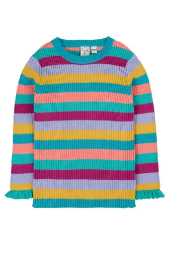 Frugi Zoe Knitted Jumper - Wild Rainbow Stripe