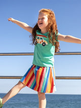 Frugi Alba Skort - Strawberry Rainbow Stripe
