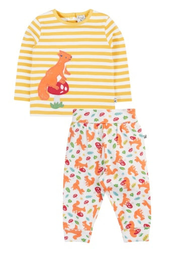 Frugi Frankie Outfit - Bumblebee Stripe/Squirrel Friends
