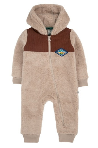 Frugi Cord Ted Snuggle Suit - Twig/Teddy Bear