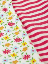Frugi Pip Pointelle 2Pk T-Shirt - Ditsy Floral/Stripe